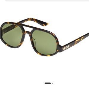 NEW! Quay JET SET  Tortoise Shell Aviator Sunglasses with Green Lenses